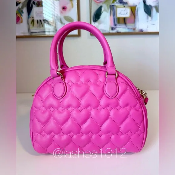 JUICY COUTURE Bag Flawless Dome Satchel - Pink Quilted Hearts